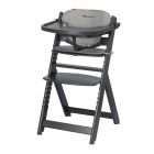 Chaise haute évolutive Timba Black avec coussin gris