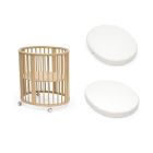 Pack Berceau Sleepi Natural + matelas mini Sleepi + drap housse blanc