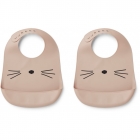 Lot de 2 bavoirs récupérateurs Cat Rose