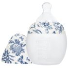 Biberon anti-colique en silicone 150 ml - Motif toile de Jouy Tartine et Chocolat, Bleu