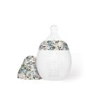 Biberon anti-colique en silicone medical 240 ml, That's Mine, Fleurs et lapins
