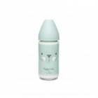 Biberon en verre 240 ml Hygge Baby Moustache vert