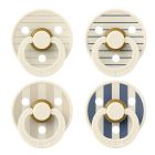 Lot de 4 sucettes physiologiques bébé taille 2 - Vanille / Bleu