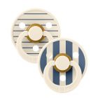 Pack de 2 sucettes Colour Caoutchouc 0-6 mois Pin Ivory Steel Blue mix