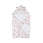 Cape de bain bébé en mousseline écru/terracotta