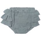 Bloomer à volants en gaze de coton vert de gris - 6 mois