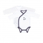 Lot de 2 bodies blanc/gris 3 mois Panda Chao Chao