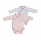 Lot de 2 bodies blanc/rose naissance Mila
