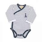 Body croisé fille 1 mois Sophie la girafe - Rayures bleues