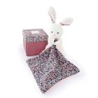 Doudou mouchoir BOH'AIME Lapin rose