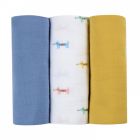 Lot de 3 langes en coton biologique Teckel