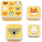 Lot de 4 boîtes à goûter Amis des animaux