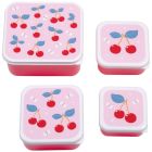 Lot de 4 boîtes à goûter Cerises