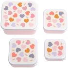 Lot de 4 boîtes à goûter Cœurs