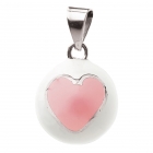 Bola de grossesse Blanc avec coeur rose