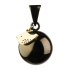 Bola de grossesse Noir avec grigri oiseau doré