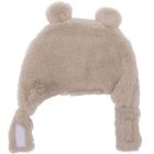 Bonnet Ours en fausse fourrure angora - beige 0/6 mois