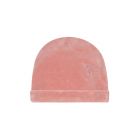 Bonnet bébé Toile de Jouy velours rose T0