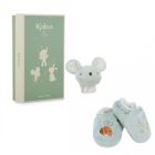Coffret pour bébé chaussons et bracelet sonore Souris