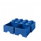 Grande brique de rangement empilable avec tiroirs bleu