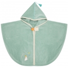 Cape de bain bébé Pingouin vert personnalisable