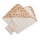 Cape de bain et gant de toilette Léopard