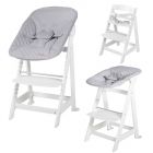 Chaise haute évolutive 2-en-1 Born Up blanc gris