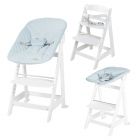 Chaise haute évolutive 2-en-1 Born Up blanc bleu