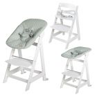 Chaise haute évolutive 2-en-1 Born Up blanc vert givré