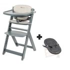 Chaise haute évolutive 2-en-1 Timba avec coussin Gray Mist + transat Mineral Graphite