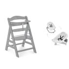 Pack Chaise haute évolutive Alpha Grise + transat Light Grey