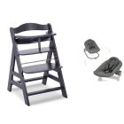Pack Chaise haute évolutive Alpha Noir + transat premium Dark Grey
