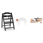 Pack Chaise haute évolutive Arketa N Play Blackwashed avec plateau et jeu en bois Play Cockpit