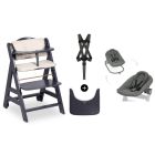 Pack Chaise haute évolutive Beta+ 3 en 1 Dark Grey avec Transat Premium Dark Grey