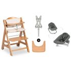 Pack Chaise haute évolutive Beta+ 3 en 1 naturelle avec newborn set premium dark grey