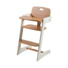 Chaise haute évolutive Kid Up bois massif naturel et blanc