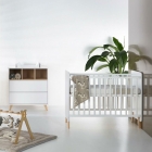 Chambre duo lit bébé 60x120 cm + commode avec plan à langer Loft White
