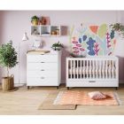 Chambre duo lit 70x140 + commode blanc - Collection Simple