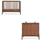 Chambre duo  Lit bébé 60x120 cm Ashi Chataignier+Commode 3 tiroirs Ashi Chataignier avec plan à langer