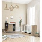 Chambre Duo Lit 60x120 cm + Commode Nova Blanc lin