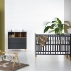 Chambre duo lit bébé 70x140 cm évolutif en lit enfant + commode avec plan à langer Loft Anthracite