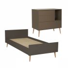Chambre duo lit junior 90x200 cm + commode Cocoon Moss