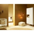 Chambre trio lit bébé 60x120 cm + armoire + commode avec plan à langer Cocoon Ice White
