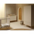 Chambre trio lit bébé 60x120 cm + armoire + commode avec plan à langer Flow Argile & Oak