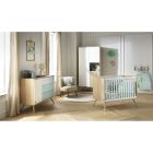 Chambre Trio Lit 60x120 cm + Commode + Armoire Seventies Bleue