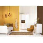 Chambre trio lit bébé 60x120 cm + armoire XL + commode avec plan à langer Loft White