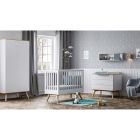 Chambre trio lit 60x120 + commode + armoire blanc - Collection Nature