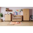 Chambre trio lit 70x140 + commode + armoire bois - Collection Simple