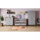 Chambre trio lit 70x140 + commode + armoire gris - Collection Simple