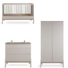 Chambre trio Lit bébé 70x140 cm Ashi Argile+Commode 3 tiroirs Ashi Argile avec plan à langer+Armoire 2 portes Ashi Argile